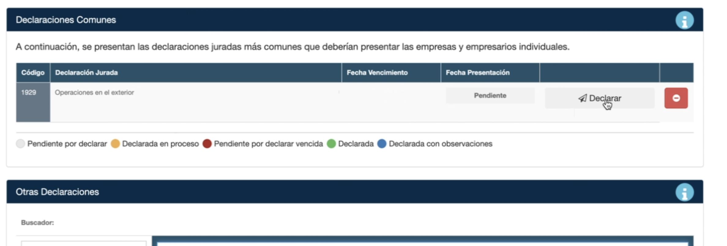Declaración Jurada 1929